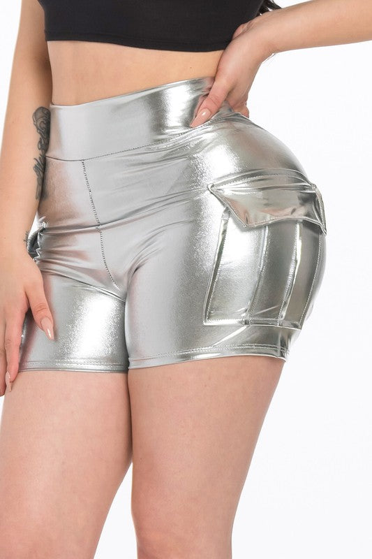 DRS-CG123 LEATHER CARGO SHORTS