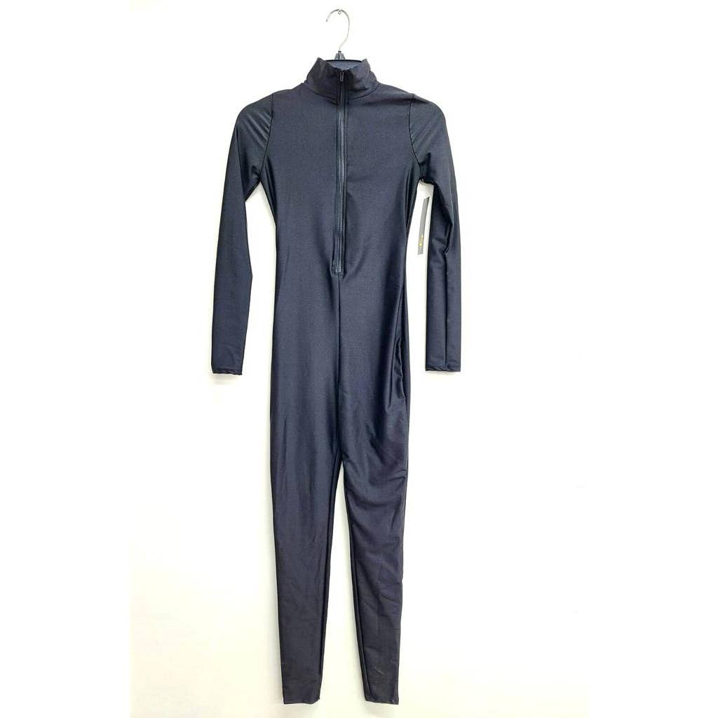 J5207 Shiny Front Zipper Stretch Catsuit