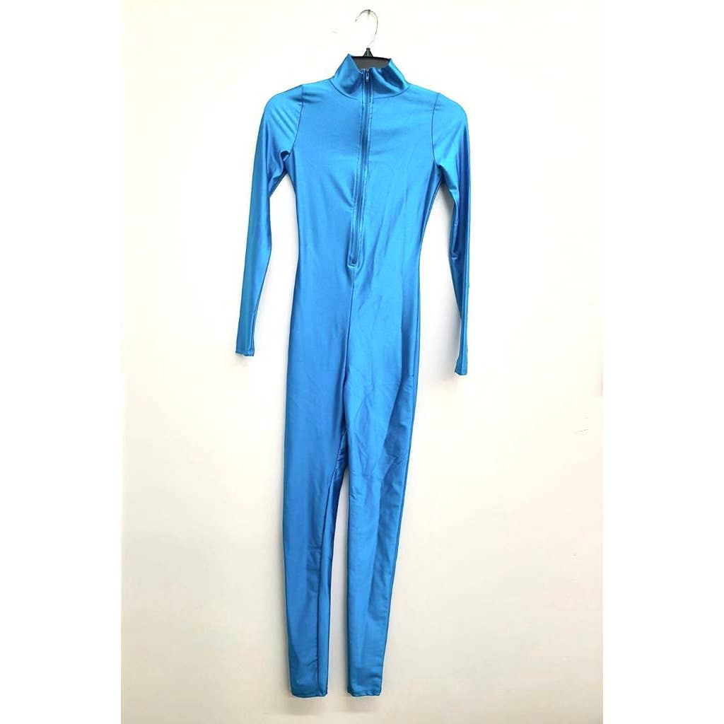J5207 Shiny Front Zipper Stretch Catsuit