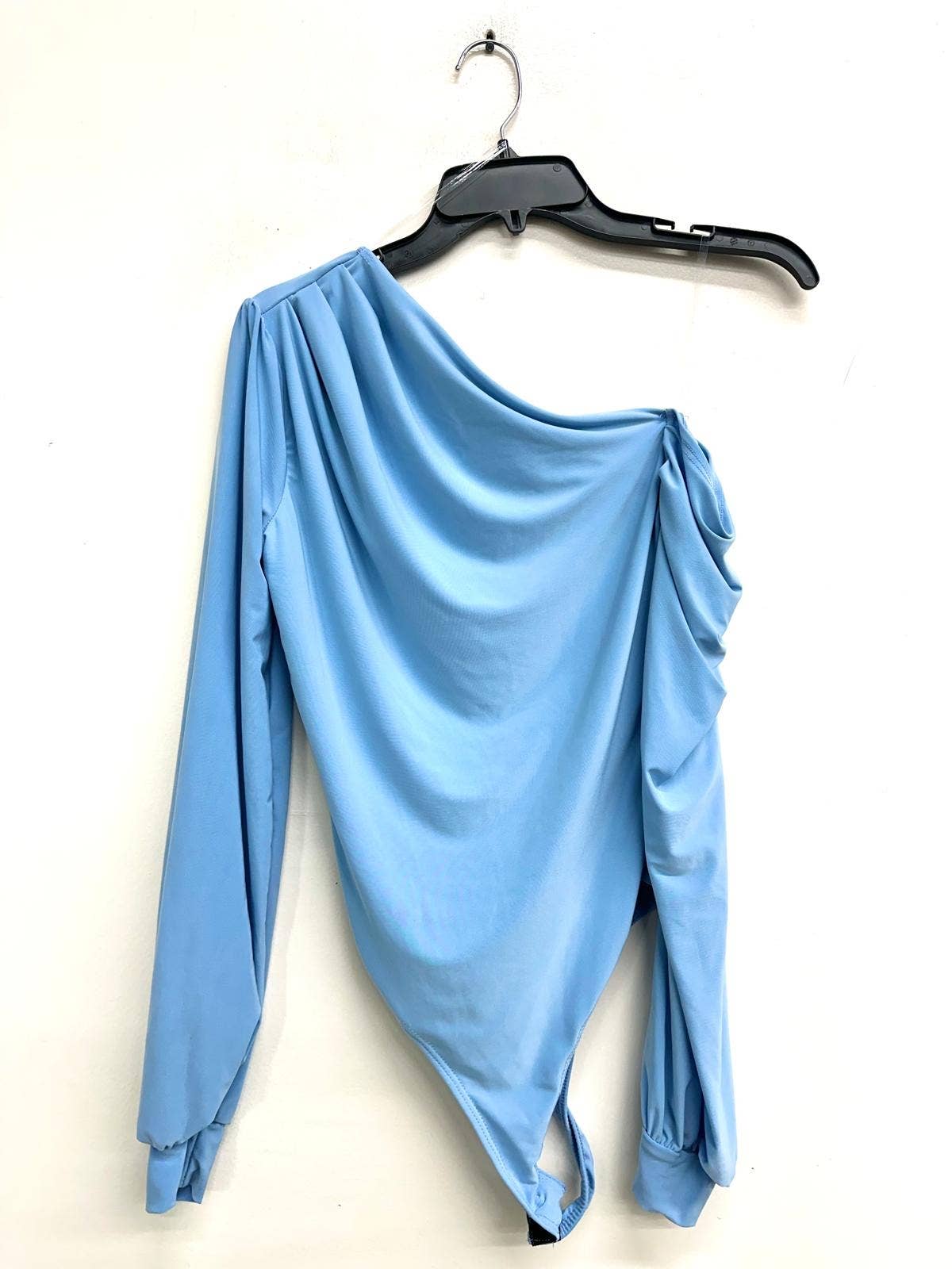 J7171 One Shoulder Puff Sleeve Bodysuit