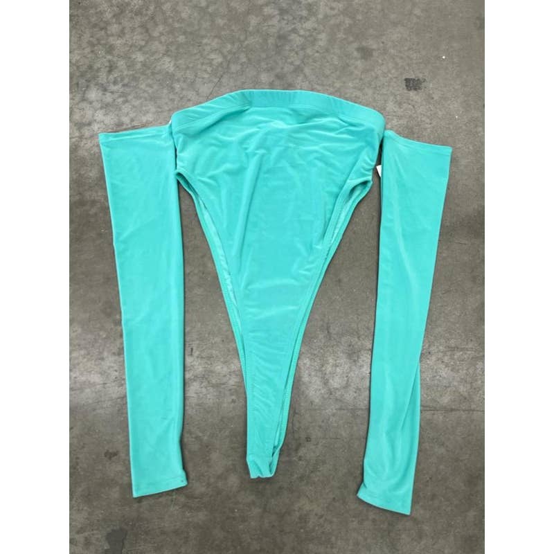 J4859 Thumbhole High Cut Lined Bodysuit