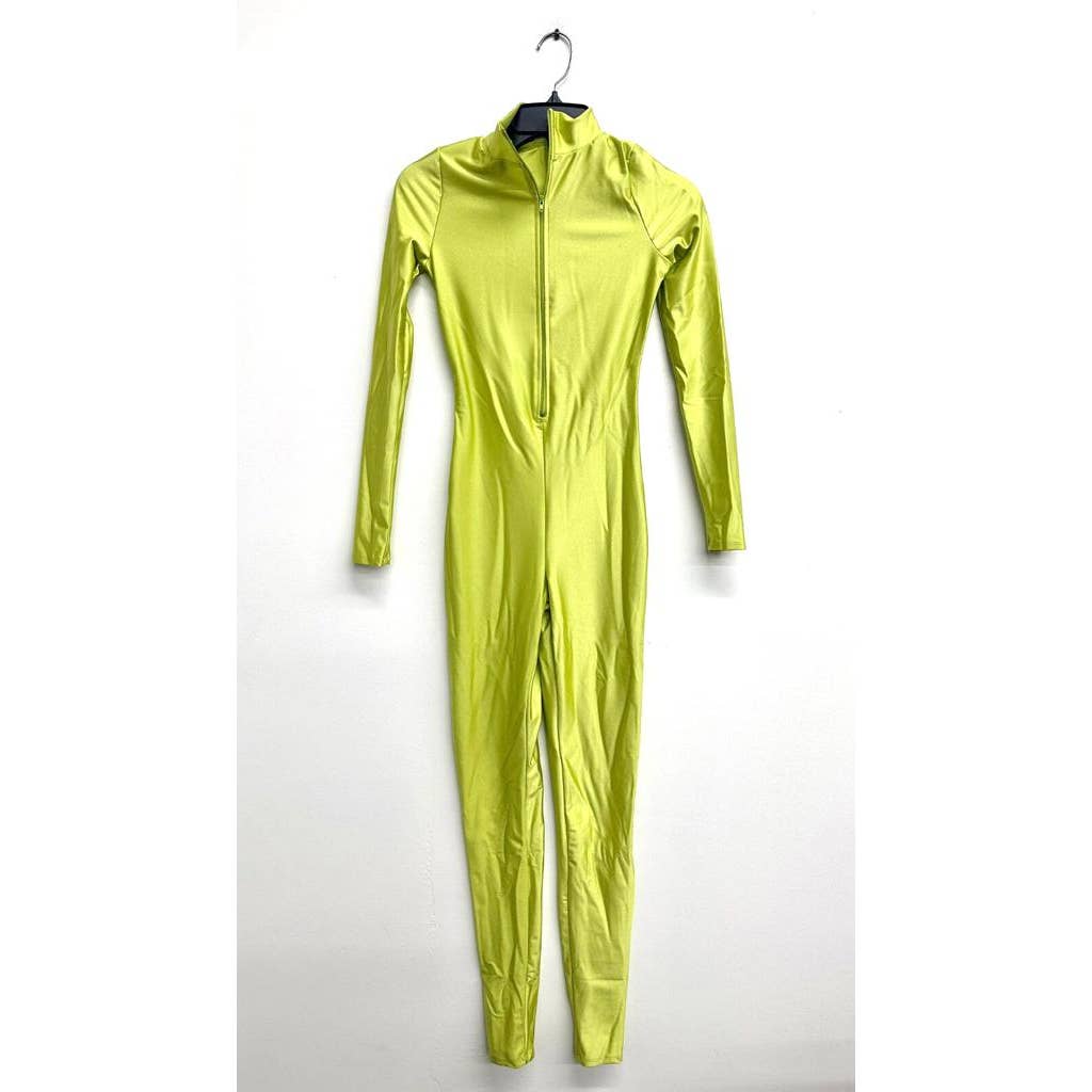 J5207 Shiny Front Zipper Stretch Catsuit