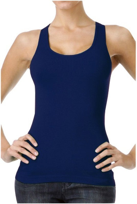0531 Stretchy Ribbed Seamless Racerback Tank Top.