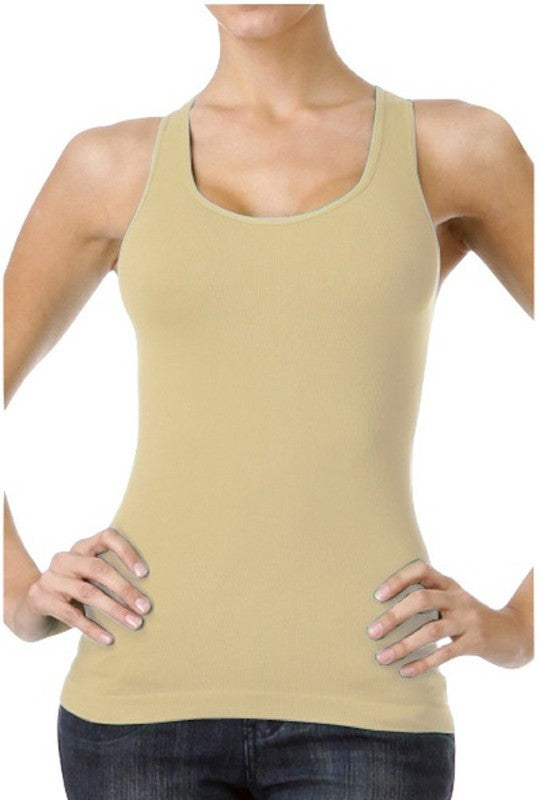 0531 Stretchy Ribbed Seamless Racerback Tank Top.
