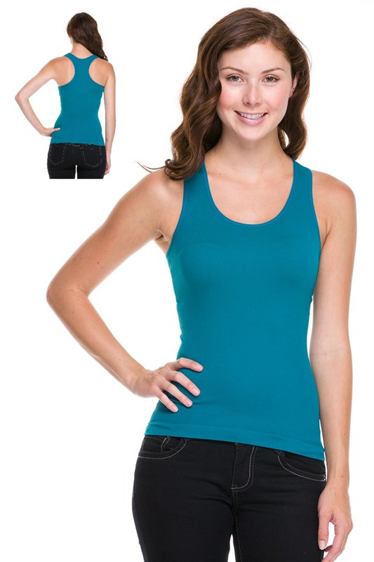 0531 Stretchy Ribbed Seamless Racerback Tank Top.