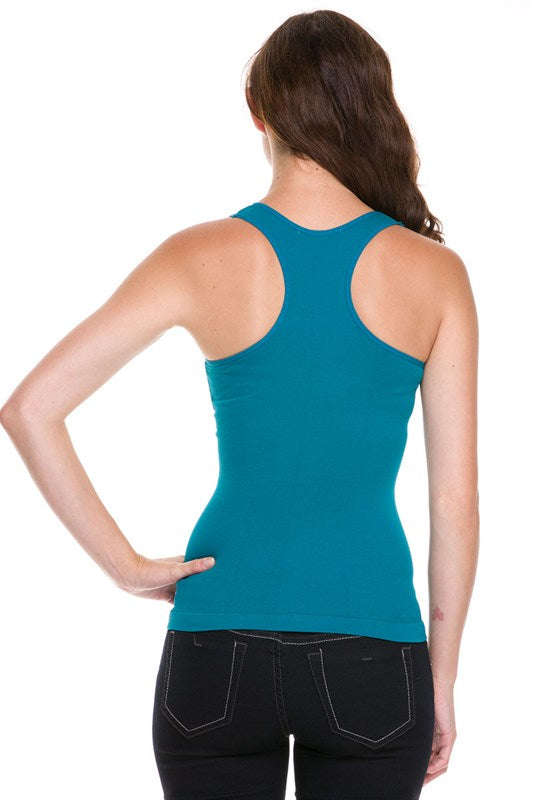 0531 Stretchy Ribbed Seamless Racerback Tank Top.