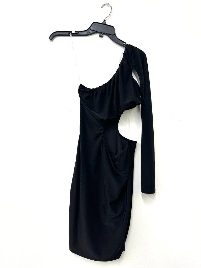 D13370 One Shoulder Cut Out Mini Dress