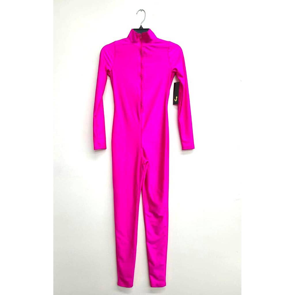 J5207 Shiny Front Zipper Stretch Catsuit