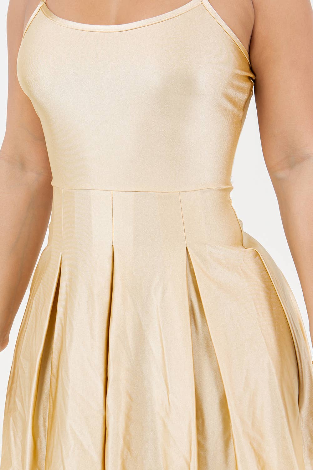 D13761 Pleat Spa. Mini Dress