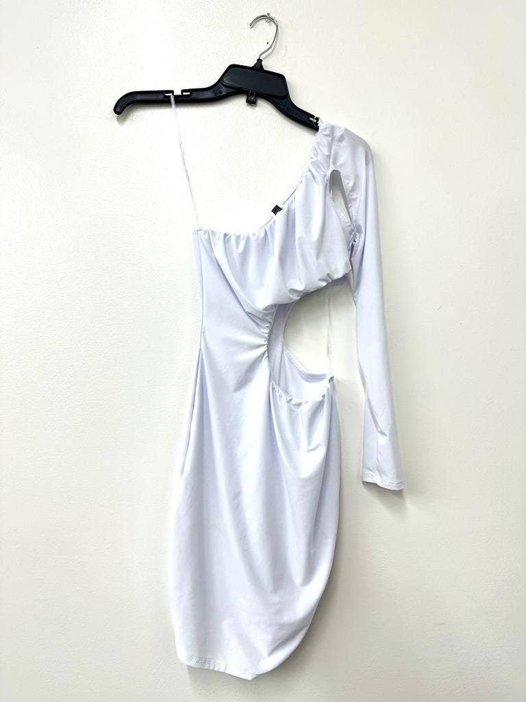 D13370 One Shoulder Cut Out Mini Dress