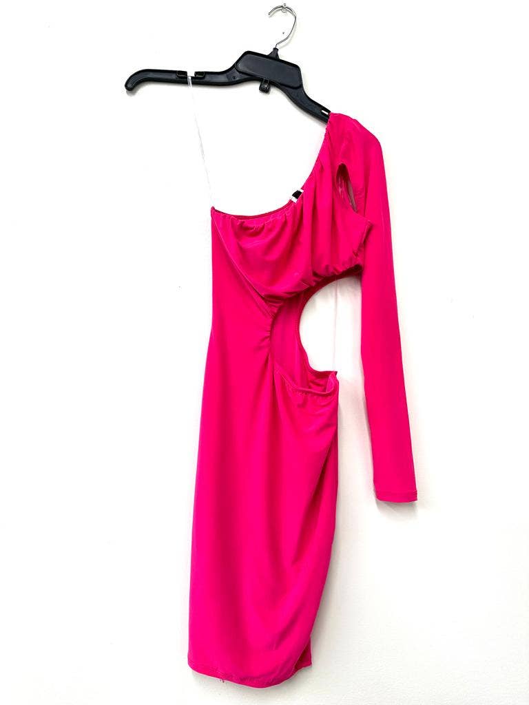 D13370 One Shoulder Cut Out Mini Dress