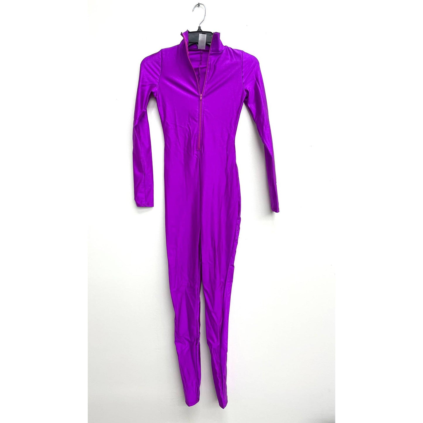 J5207 Shiny Front Zipper Stretch Catsuit