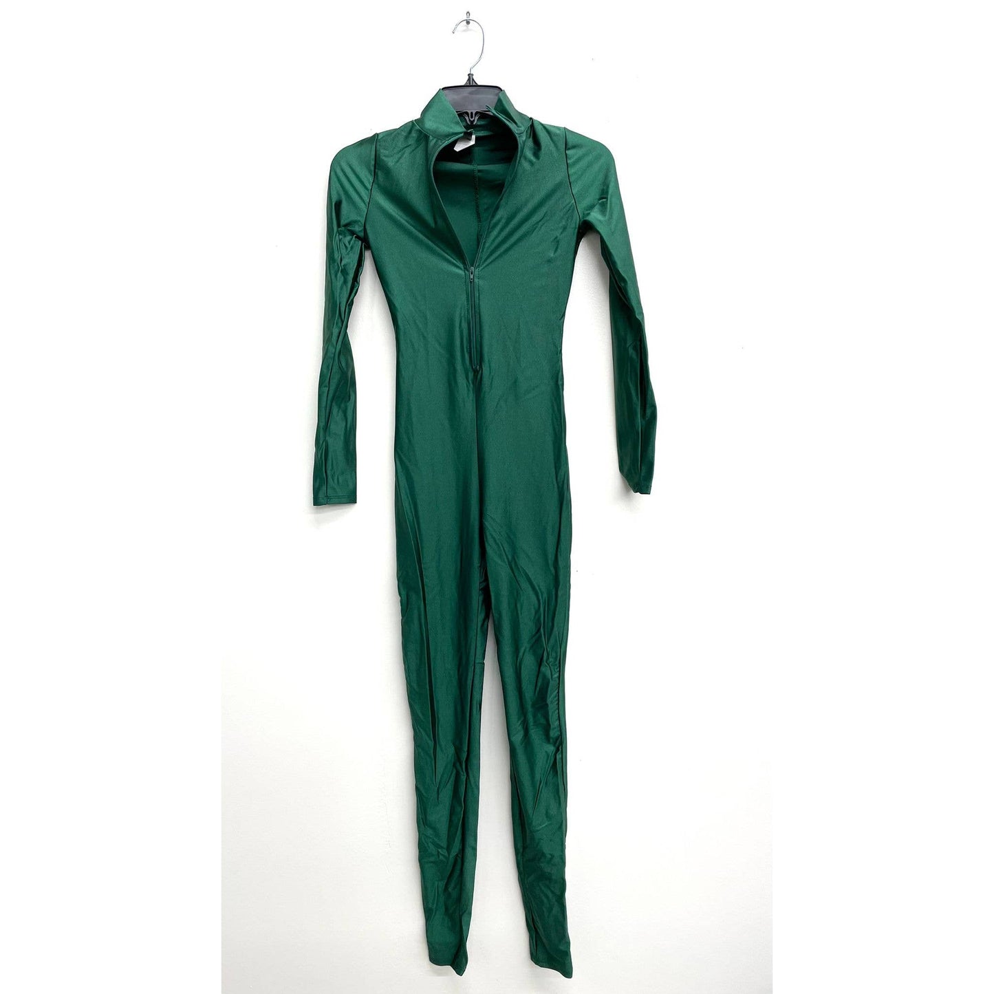 J5207 Shiny Front Zipper Stretch Catsuit