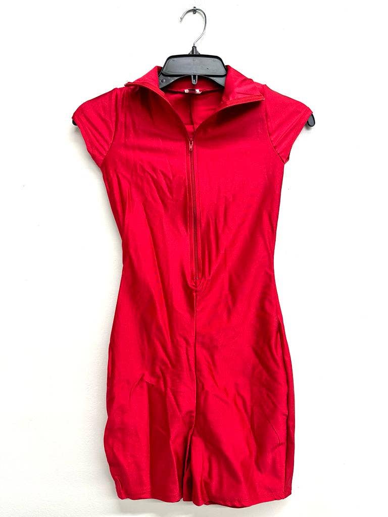 J5317 Front Zipper Nylon Romper